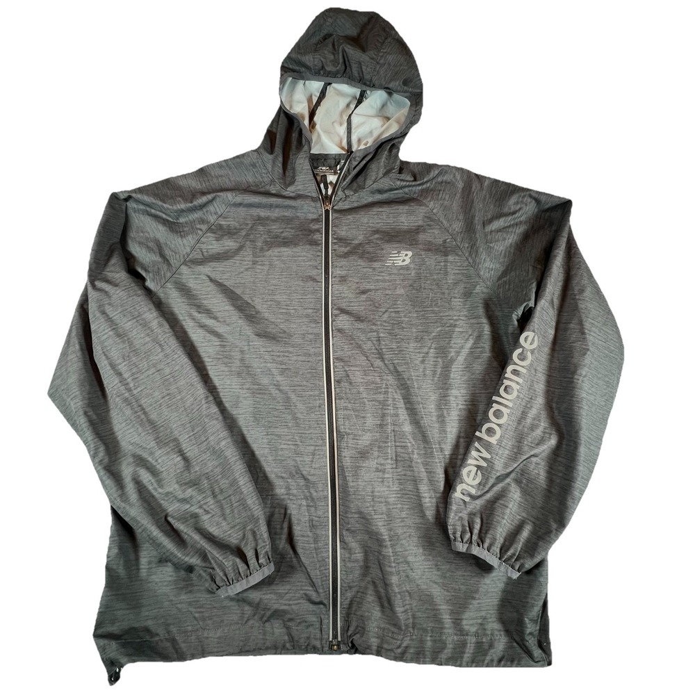 New Balance Jacket Mens Gray Sz M Full Zip Soft Shell Performance 130893